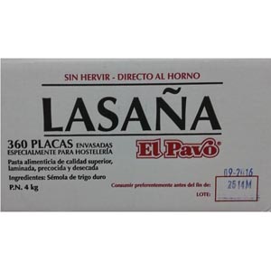 Lasaña Inst. 360 U. El Pavo