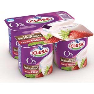 373 Yogur Desnatado De Fresa 4X125 Gr. Clesa